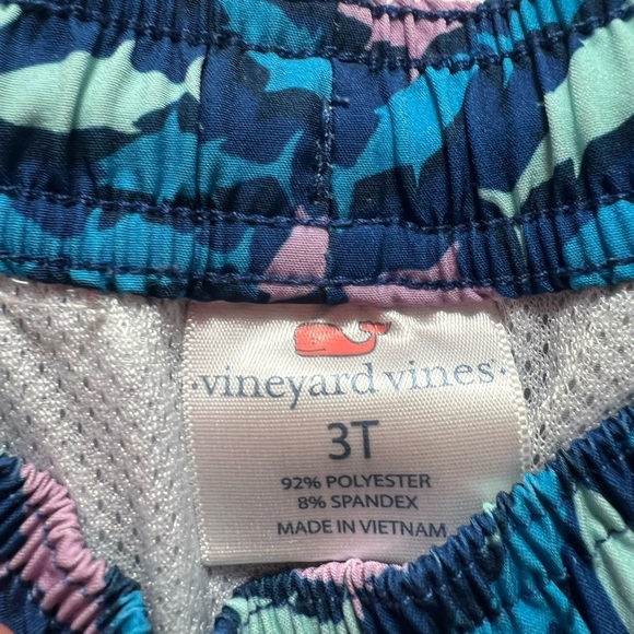 Vineyard Vines Blue and Purple Fish Print Swim Trunks Size 3T - Picture 3 of 4